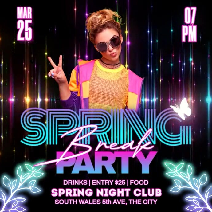 Spring Break Party Template | PosterMyWall
