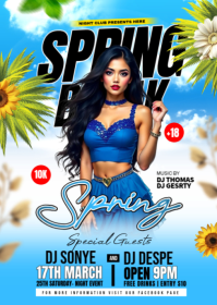Spring Break Party A6 template