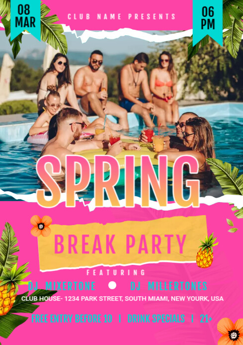 Spring Break Party Template | PosterMyWall