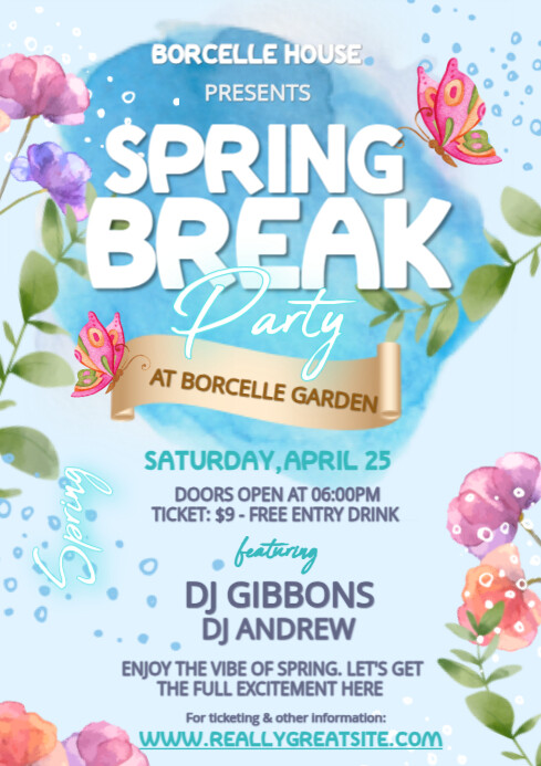Spring break party Template | PosterMyWall