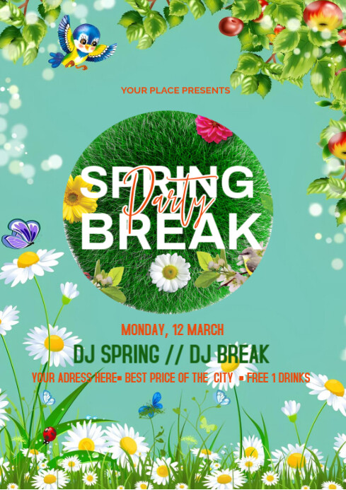Spring Break Party Template PosterMyWall spring-break-party-template-postermywall