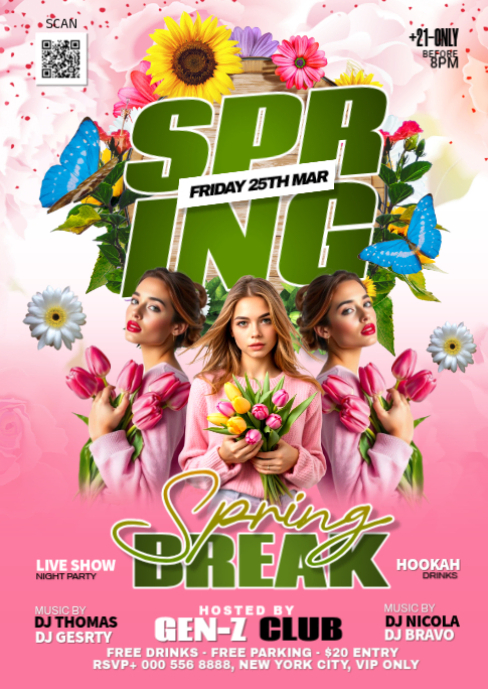Spring Break Event Graphics Spring Break Party Template | PosterMyWall
