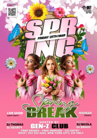 Spring Break Party A3 template