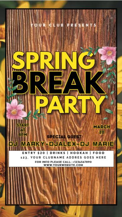 Spring Breakout Party Spring Break Party Event Template | PosterMyWall