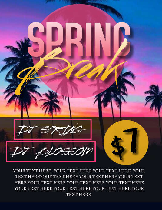 Copy of SPRING BREAK PARTY EVENT FLYER Template PosterMyWall
