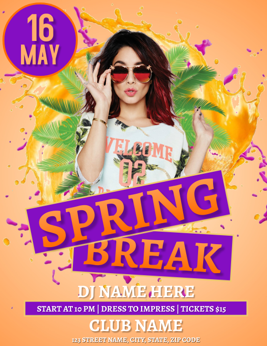 Spring Break Party Event Flyer template | PosterMyWall Spring Break Party Event Flyer template | PosterMyWall