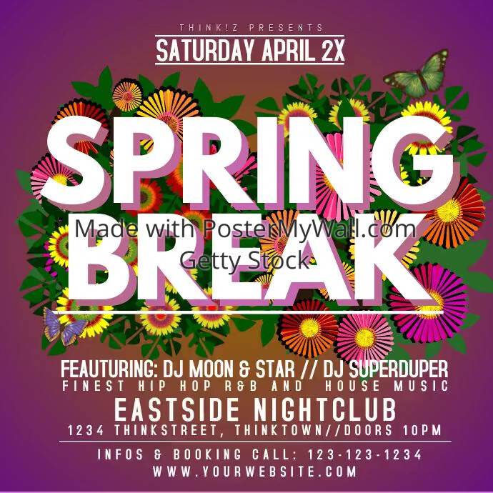 Spring Break Party Event Video Flowers Video Advert Promo Template ...