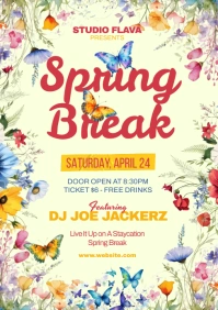 Spring Break Party Flyer A5 template