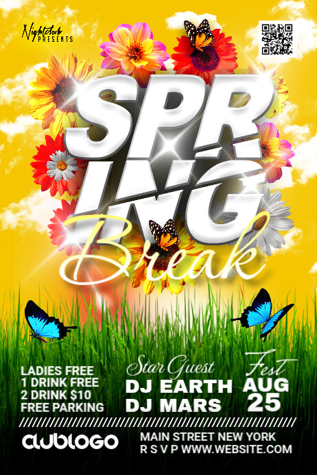 Spring Break Party Flyer Modelo | PosterMyWall