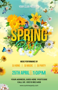 Spring Break Party Flyer Tabloid template