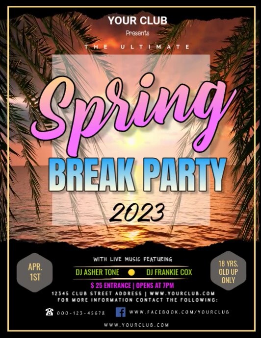 spring break party flyer Template | PosterMyWall