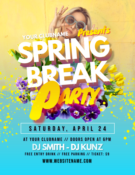 Spring Break Party Flyer Template PosterMyWall