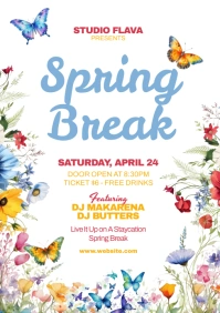 Spring Break Party Flyer A5 template