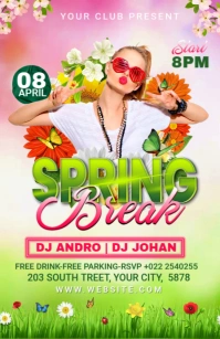 Spring Break Party Flyer Template Tabloid