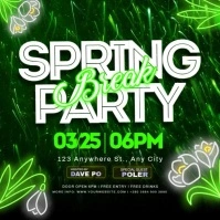 Spring Break Party Green Instagram Post template