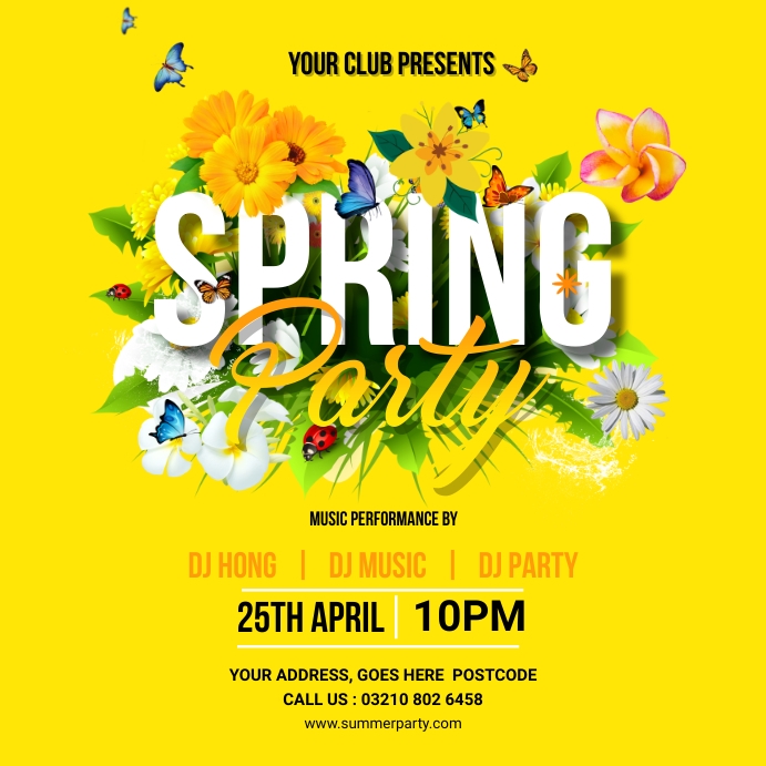 Spring Break Party instagram post Template | PosterMyWall