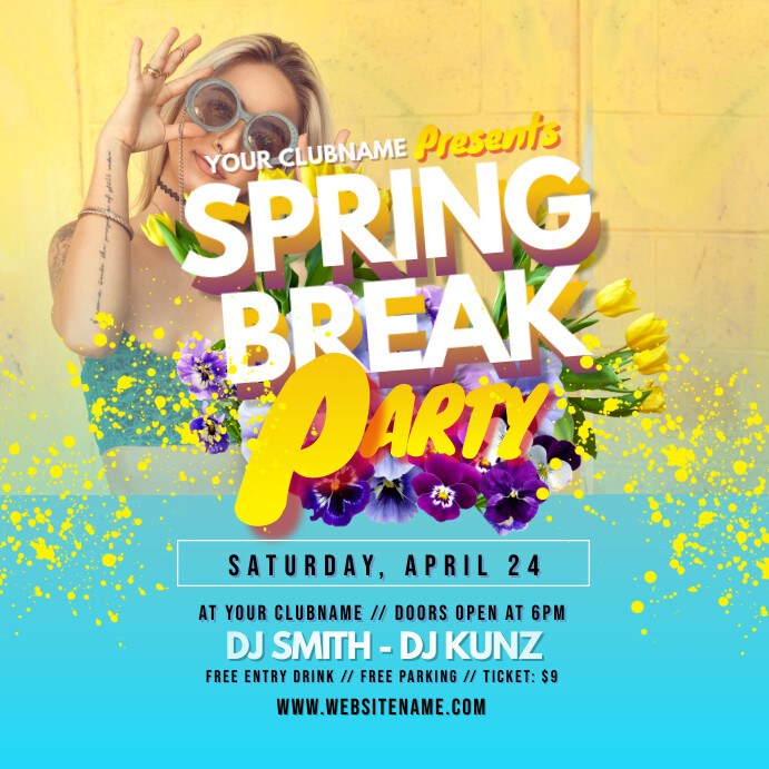 Modèle Spring Break Party Instagram Post | PosterMyWall