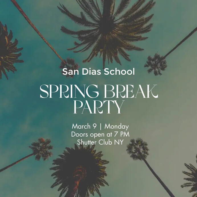 Spring Break Party Instagram Post Template | PosterMyWall