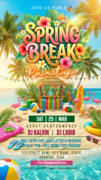 Spring Break Party Instagram Story template