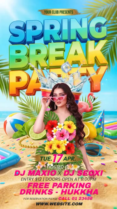 Spring break party instagram story Template | PosterMyWall