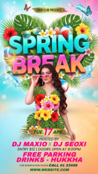 Spring Break Party Instagram Story Video template