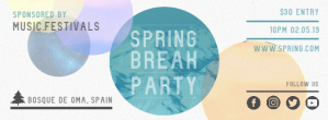 Spring Break Party Invitation Banner for Facebook template
