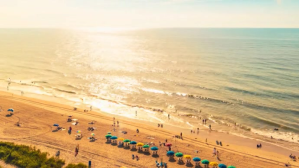 Marrón spring break party on beach YouTube Channel Cover Photo Template
