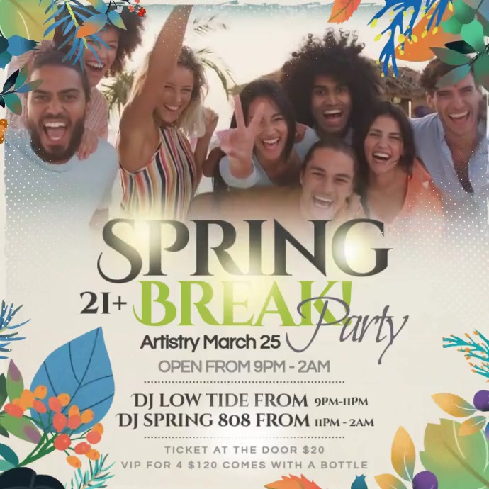 Spring Break Party Post Template | PosterMyWall