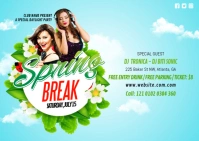 Spring Break Party Postcard template