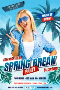 Spring Break Party Poster template