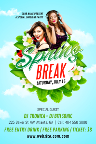 SPRING BREAK BAR AD Template | PosterMyWall