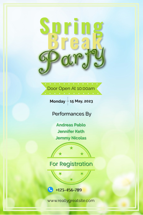 Spring Break Party Poster Template | PosterMyWall