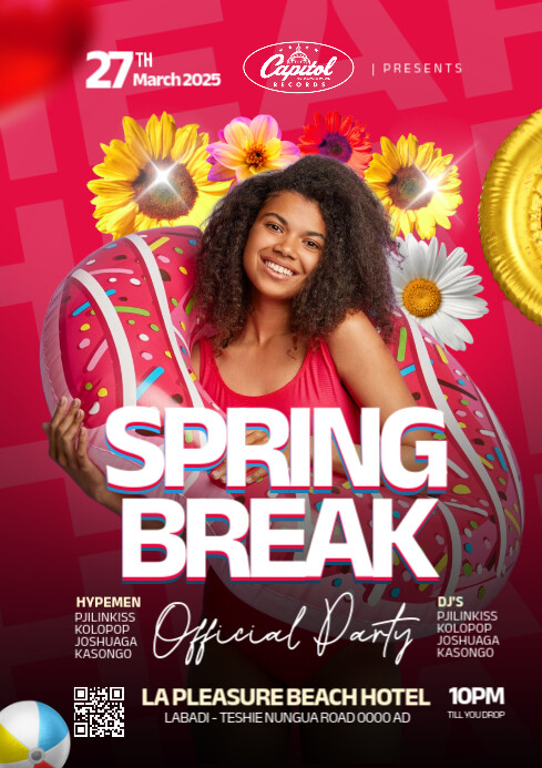 Spring Break Party Template A4