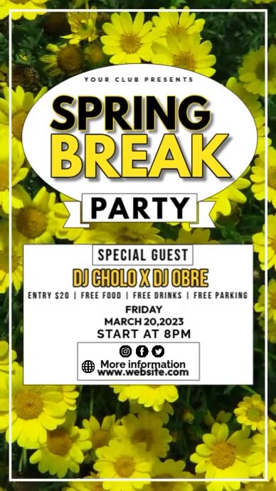 Plantilla de De Anuncios de Video de Fiesta de Vacaciones de Primavera ...