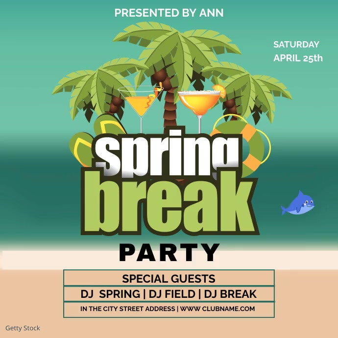 spring break party VIDEO INSTAGRAM POSTER Template | PosterMyWall