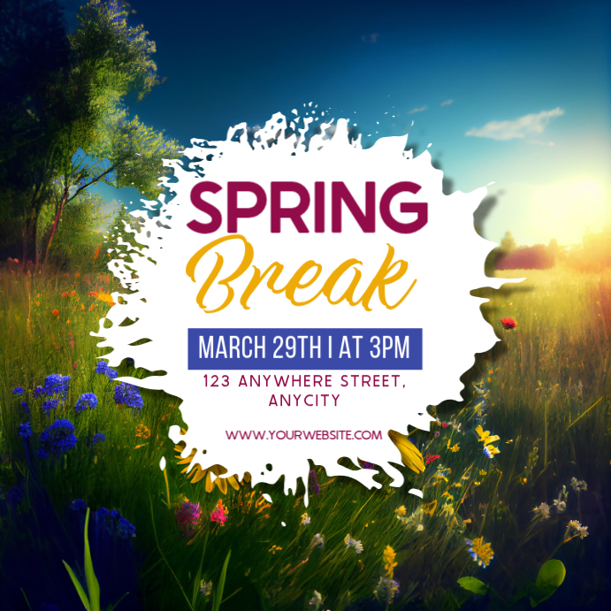 White Spring Break Instagram Ad Template | PosterMyWall