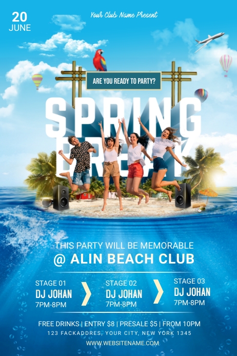 Modello Poster Vacanze di Primavera | PosterMyWall
