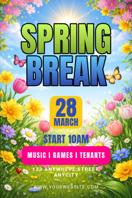Plantilla de Spring Break Poster | PosterMyWall