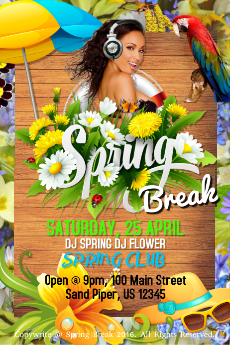 Spring Break Template | PosterMyWall