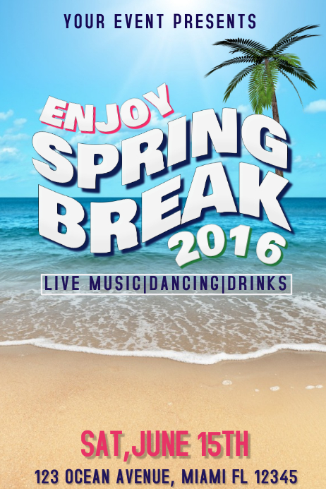 SPRING BREAK Template | PosterMyWall