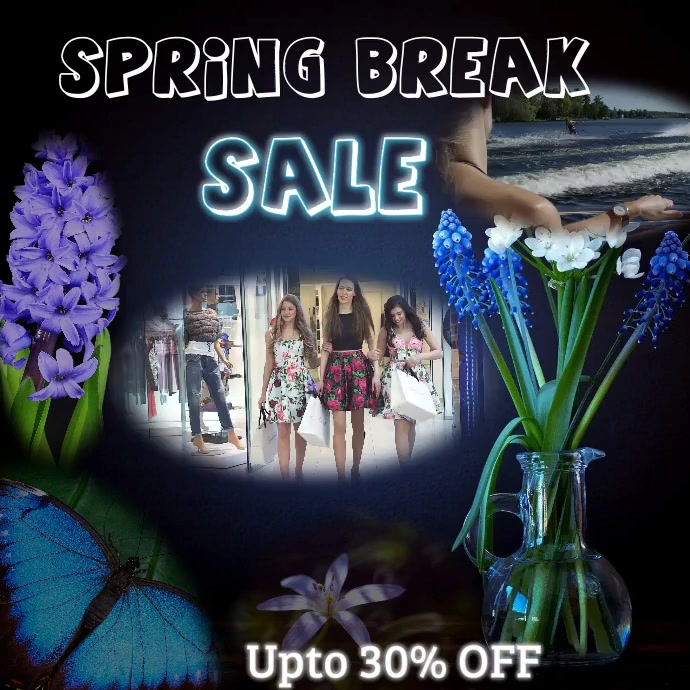 spring break sale 30% off video Template | PosterMyWall