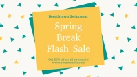 Spring Break Sale Business Card Визитная карточка template