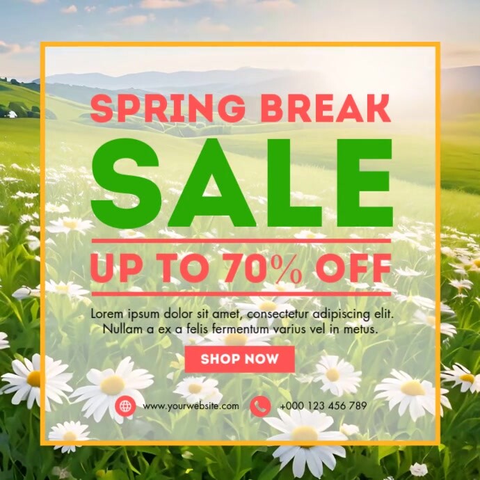 Spring Break Sale Instagram Post Template | PosterMyWall