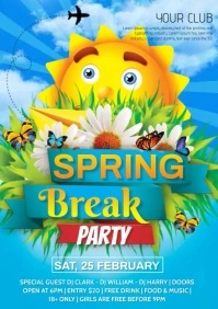 Spring break video A4 template