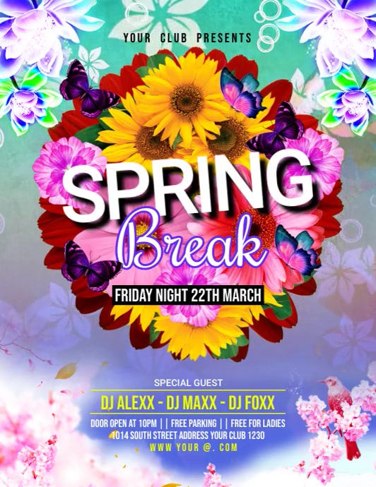spring break video flyer Template | PosterMyWall