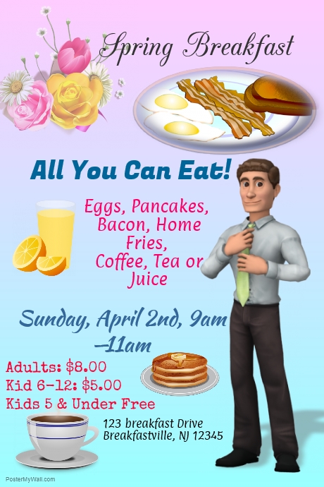 Spring Breakfast Event This Design Template is not available | PosterMyWall