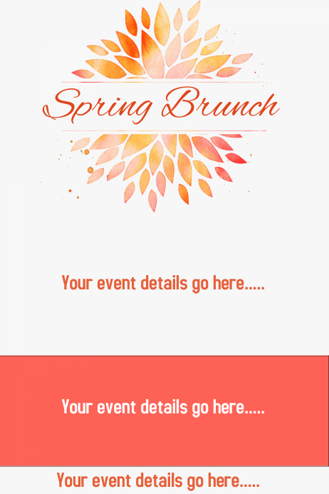 Fruhling Brunch Spendenaktion Ankundigung Einladung Blumenbroschure Vorlage Postermywall