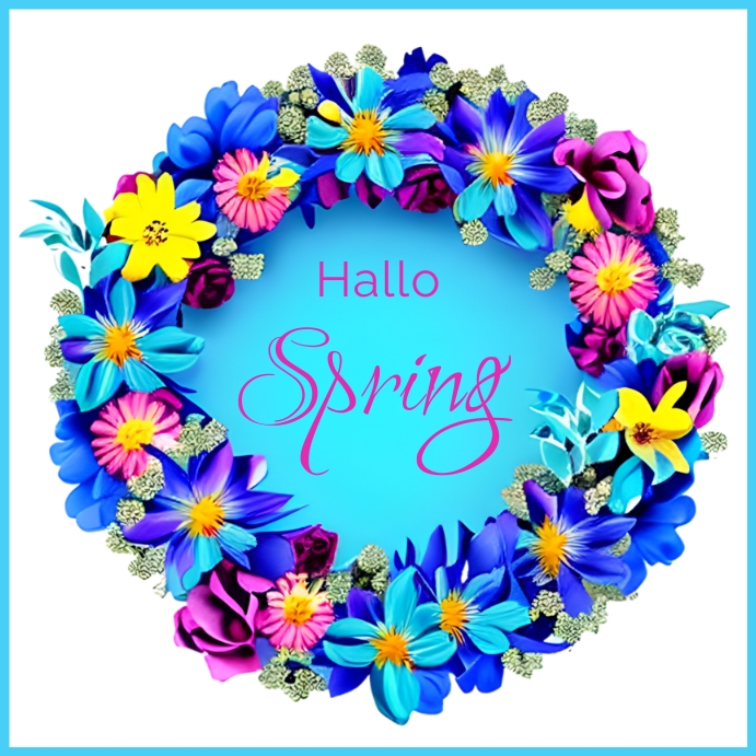 Blue Spring Card Plantilla de Spring card template | PosterMyWall