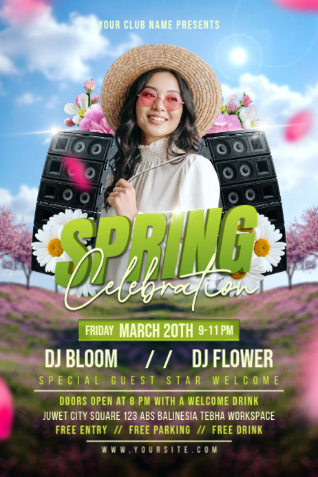 Spring Concert Graphics Spring Celebration DJ Music Event Flyer Template – Spring Festival Club ...
