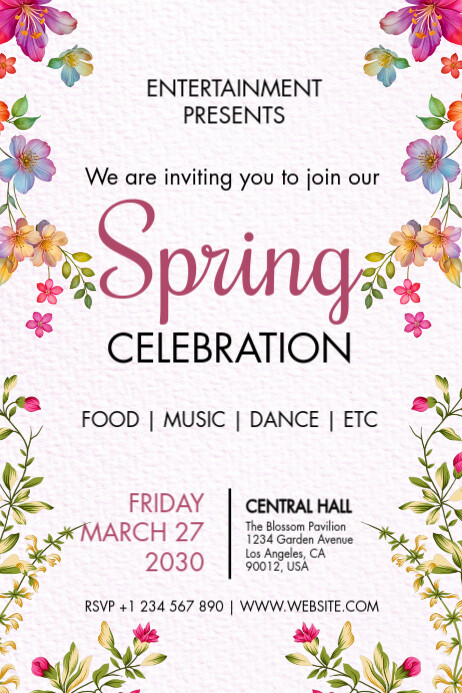 Spring Celebration Poster Template | PosterMyWall